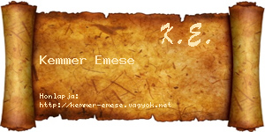 Kemmer Emese névjegykártya